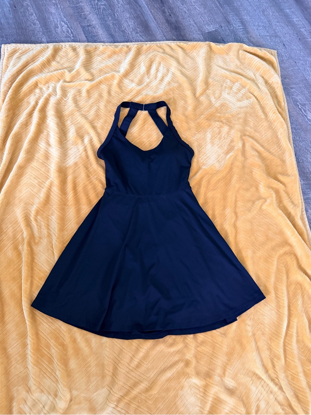 Black Halter Fit & Flare Athletic Dress - Women's